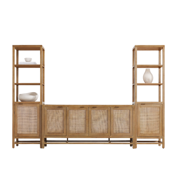 Furn Heaven Liora Cane Media Console Wall Unit