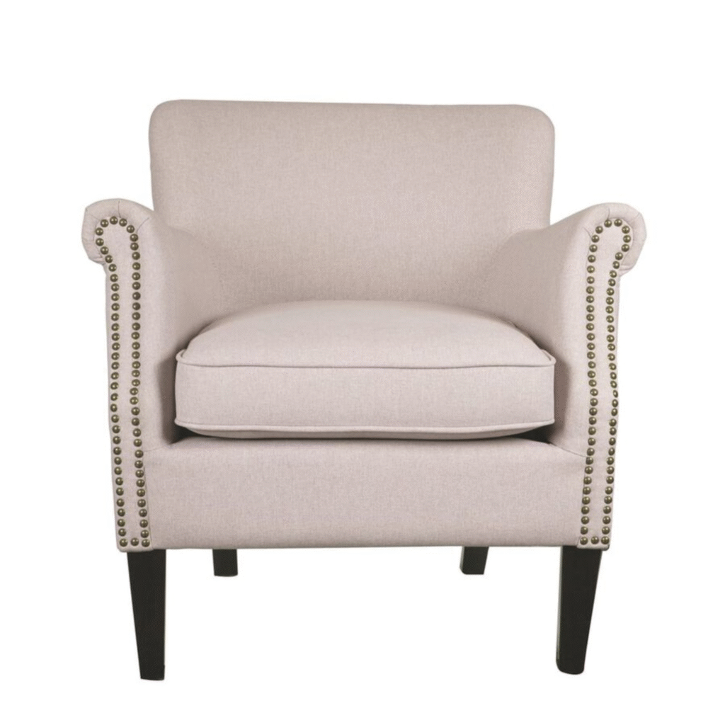 Furnheaven Aurora beige polyester armchair 76x78x79cm Clau&Chloe