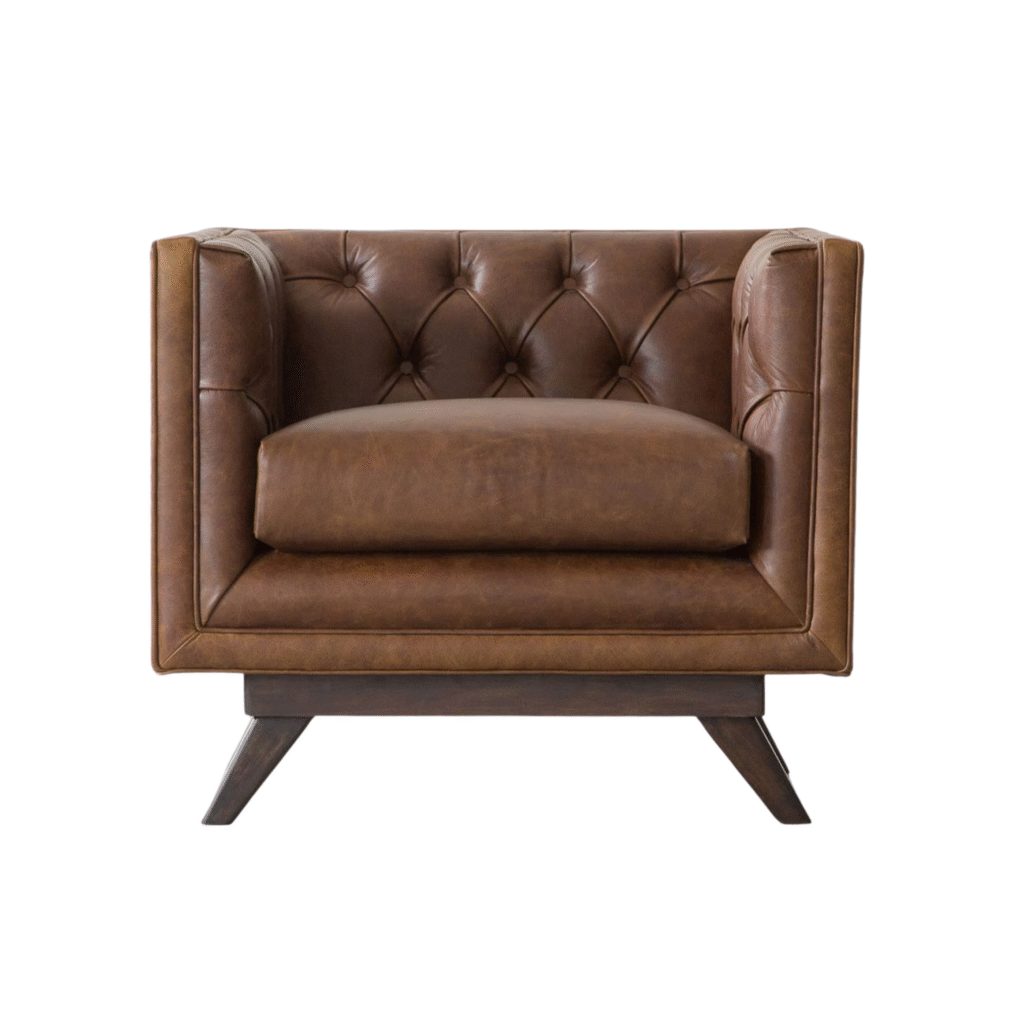 Furnheaven Bombay Tufted Leather Armchair