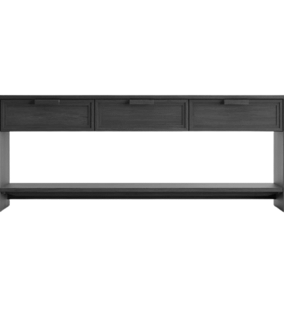 Furnheaven Calypso 72 Rectangular Black Wood Storage Console Table