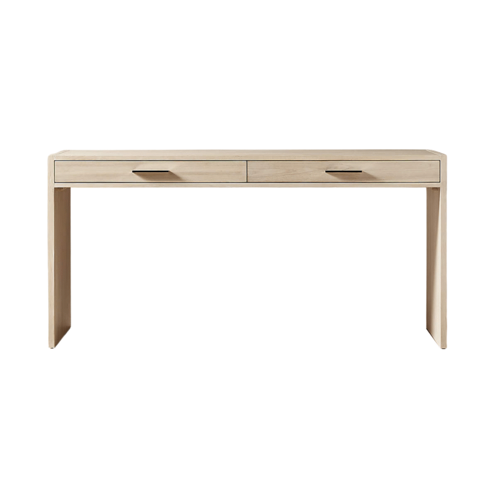Furnheaven Segnato 2-Drawer White Wood Desk