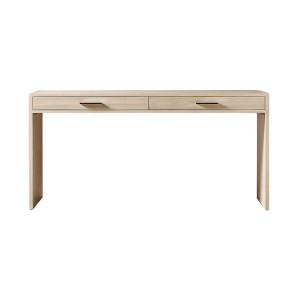 Furnheaven Segnato 2-Drawer White Wood Desk