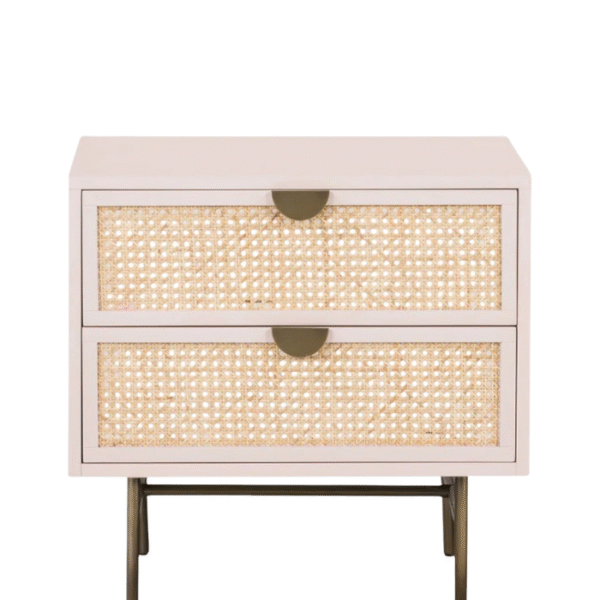 Furnheaven Groot Solid Mango Wood & Rattan Bedside