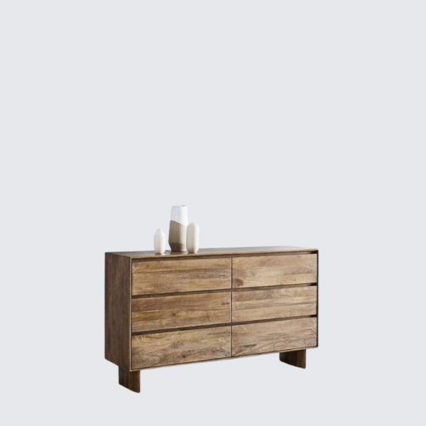 Furnheaven Morgan Solid Wood Chest of 6 Drawers