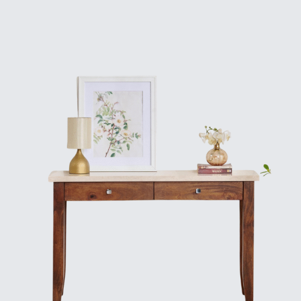 Furnheaven Giza Composite Marble Top Console Table