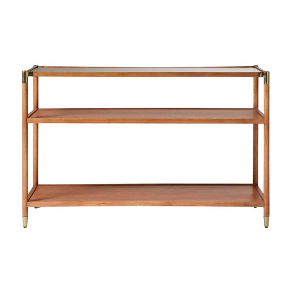 furnheaven Arnet Solid Wood and Glass Console (48")