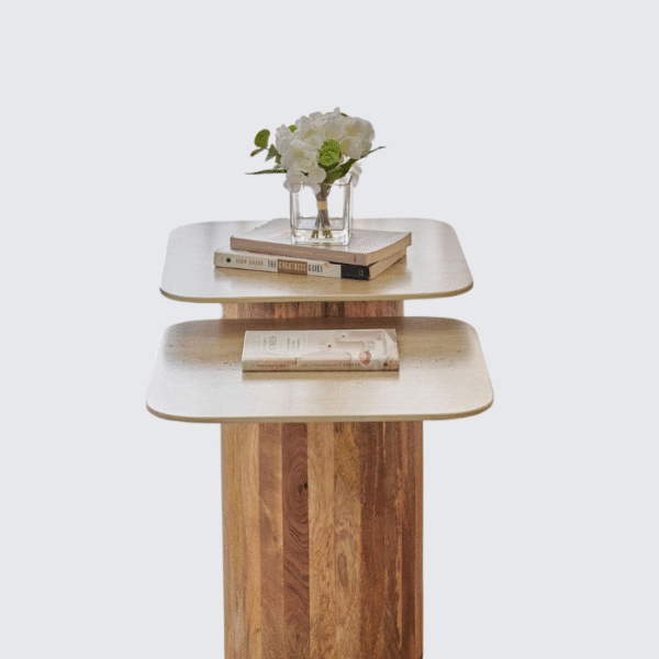 Furnheaven Corian Ceramic Top Nest of 2 Tables