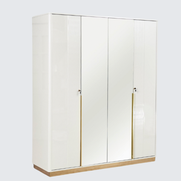 Furnheaven Vegas 4-Door Wardrobe with Mirror and Drawers