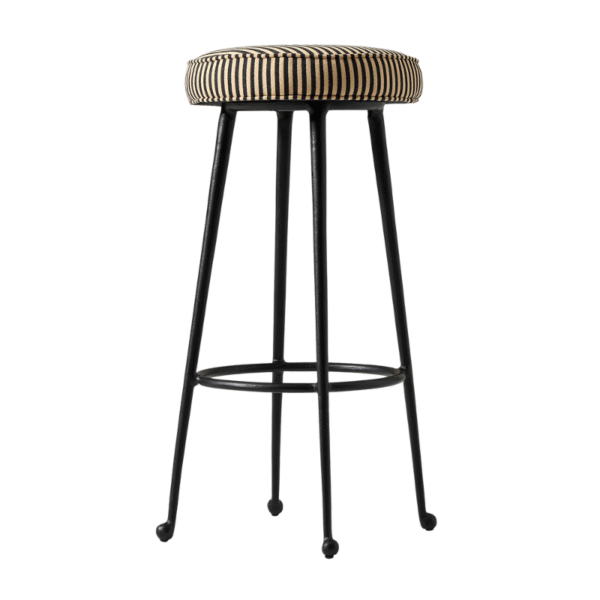 Furn Haven Striped Round Bar Stool