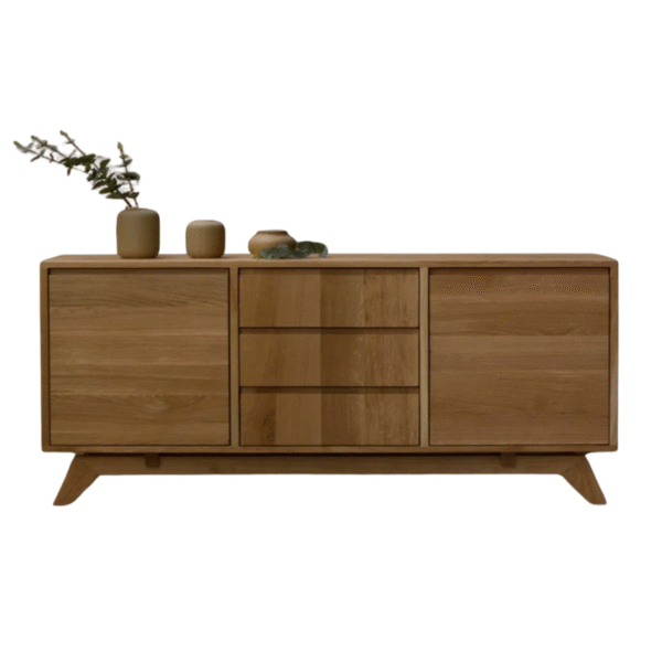 Furnheaven Nismaaya Adla Oak Wood Cabinets & Sideboard
