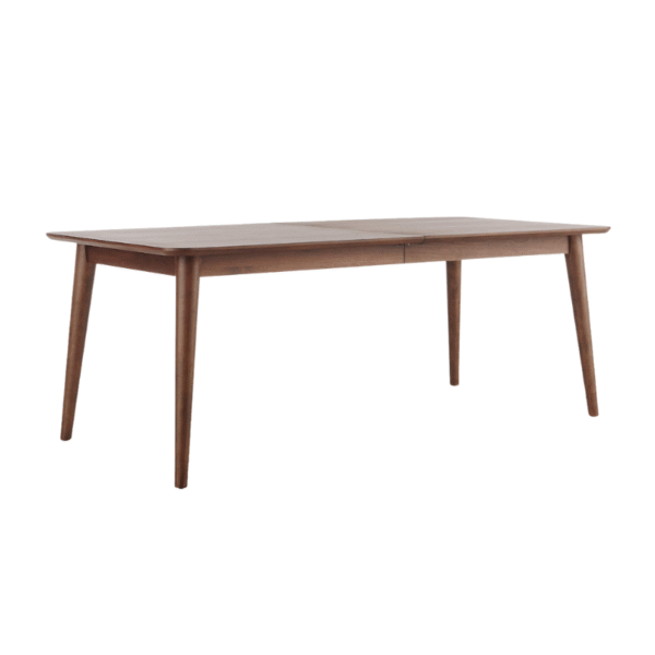Furnheaven Tate 78"-114" Walnut Extendable Mid-Century Dining Table
