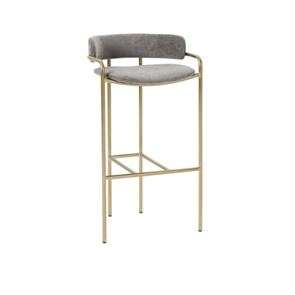 Furn Heaven Velvet & Gold Bar Chair