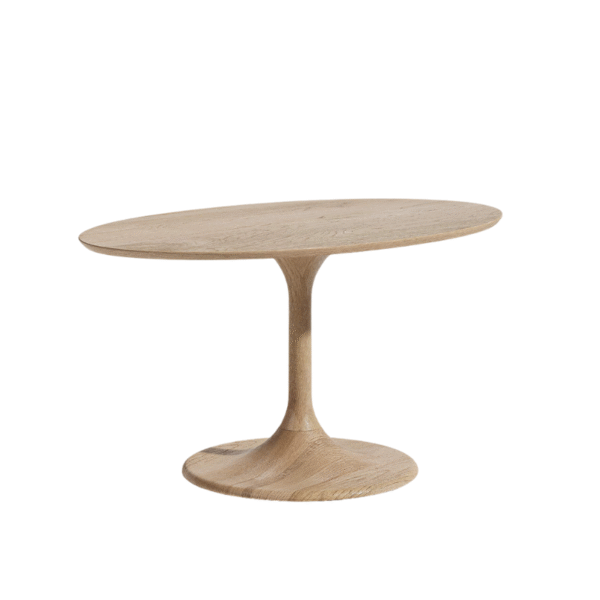 Furnheaven Nero 60" Natural Wood Oval Dining Table