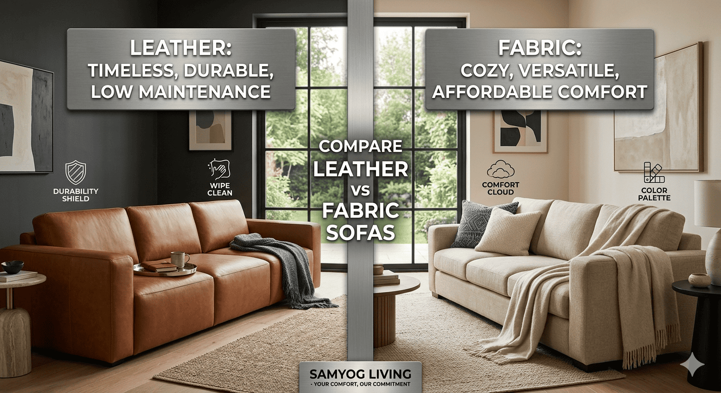 compare leather sofas vs fabric sofas